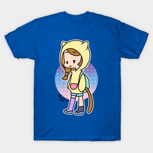 Girl in yellow cat hood T-Shirt